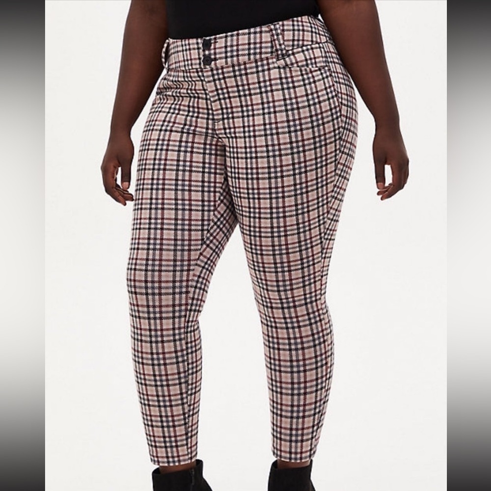 Torrid Plaid Stretch Knit Skinny Pants
